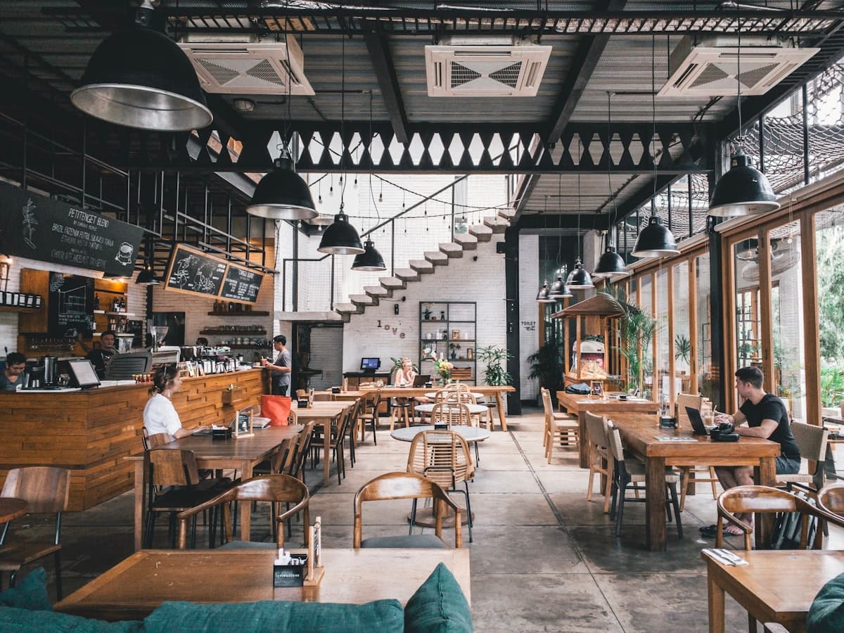 Restaurant owner reviewing guest information